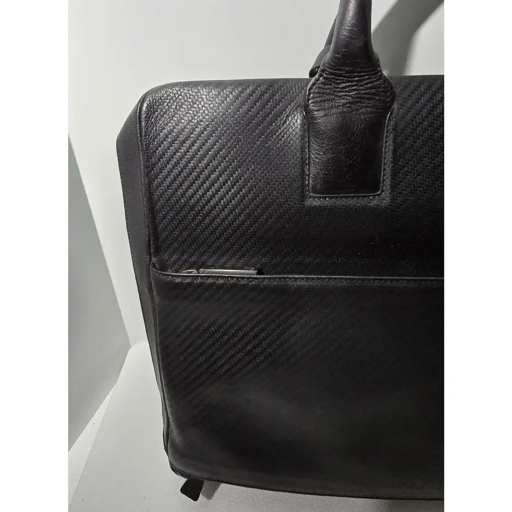 Alfred Dunhill Textured Leather Briefcase Document Case Made in Spain
